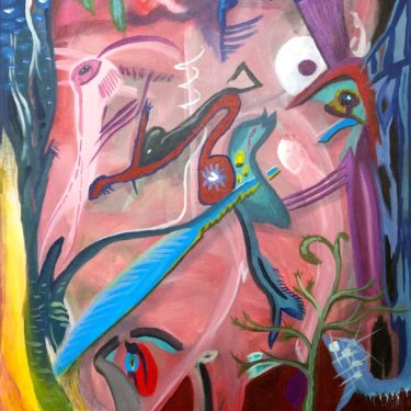 Alligator Feather original painting by britton the artist