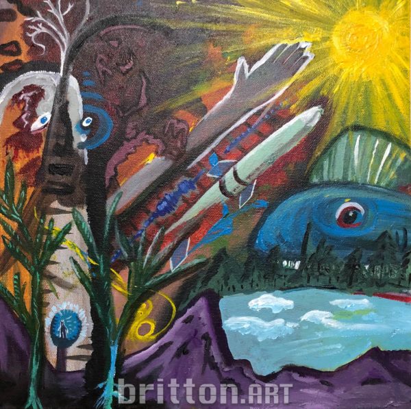 mysterious mountains original painting by britton the artist