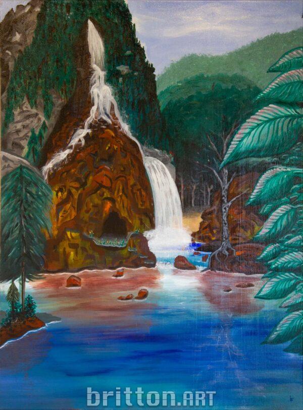 Waterfall an original painting by Britton